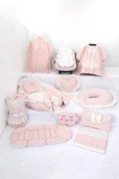 Umaybebek Babynest Puset Örtüsü Alt Açma Emzirme Yastığı Bel Destekli Ana Kucağı Bebek Arabası Minderi-panço-Prenses Fırfırlı P thumbnail 1