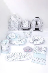 Umaybebek Babynest Puset Örtüsü Alt Açma Emzirme Yastığı Bel Destekli Ana Kucağı Bebek Arabası Minderi-panço-Yeşil Kelebek P - 1