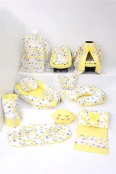 Umaybebek Babynest Puset Örtüsü Alt Açma Emzirme Yastığı Bel Destekli Ana Kucağı Bebek Arabası Minderi-panço-Sarı Kelebek P - 1