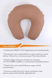 Umaybebek Emzirme Yastığı, Emzirme Önlüğü Set - %100 Pamuk - Kahve Yıldız- - 3