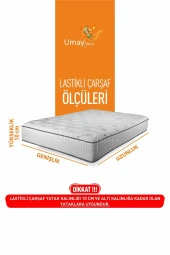Umaybebek Kapitoneli, Lastikli, Yatak Koruyucu Lastikli Çarşaf - %100 Pamuk - Gri-Gri D - 3
