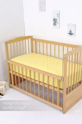 Umaybebek Bebek Nevresim Takımı, Çarşaf - %100 Pamuk-Sarı Kelebek - 3