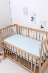 Umaybebek Bebek Nevresim Takımı, Çarşaf - %100 Pamuk-Yeşil Kelebek - 3