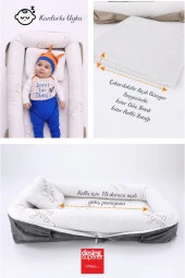 Umaybebek Umay Çantalı Taşınabilir Reflü Yatağı, Babynest, Anne Çantası - Antrasit - 2