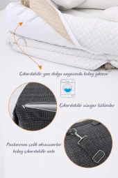Umaybebek Umay Çantalı Taşınabilir Reflü Yatağı, Babynest, Anne Çantası - Dokuma Gri - 3