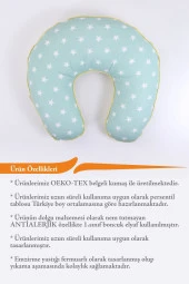 Umaybebek Emzirme Yastığı Minderi, Pamuk Kumaş - Yeşil Sarı- - 3