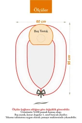 Umaybebek 5 Parça - Bebek Uyku Yatağı, Baş Yastık, Bebek Pikesi, Yorganı, Dekoratif Bulut Yastık-Bebe Pembe - 4