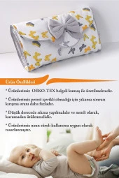 Umaybebek Alt Açma Minderi - Çantalı - Sarı Gri Kelebek- - 3
