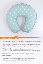 Umaybebek Emzirme Yastığı, Emzirme Önlüğü Set - Pamuklu Kumaş - Yeşil Gri- - 3