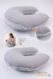 Umaybebek Emzirme Yastığı Minderi, Pamuk Kumaş - Yeşil Kelebek- - 2