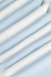 Umaybebek 10'lu Müslin Ağız Bezi Mendili 25x25cm-Mavi Beyaz - 2