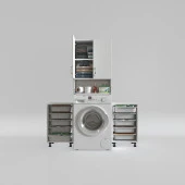 Kenzlife çamaşır makinesi dolabı sinemsepetduble byz 05 li banyo arkalıksız kurutma bulaşık thumbnail 2