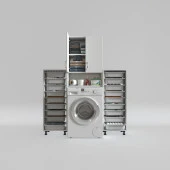 Kenzlife çamaşır makinesi dolabı sinemsepetduble byz 09 lu banyo arkalıksız kurutma bulaşık thumbnail 2