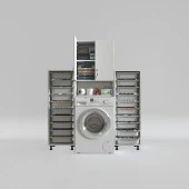 Kenzlife çamaşır makinesi dolabı sinemsepetduble byz 10 lu banyo arkalıksız kurutma bulaşık thumbnail 2