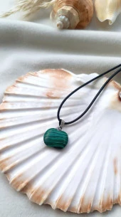 Kolye Gerdanlık Yoga Reiki Doğal Malakit Taşı Kadın Takı Hediye - 4