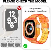 Apple Watch Ultra 1/2/3 49mm Kasa Korumalı Şeffaf Silikon Kordon thumbnail 9