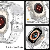 Apple Watch Ultra 1/2/3 49mm Kasa Korumalı Şeffaf Silikon Kordon thumbnail 12