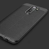 Xiaomi Redmi Note 8 Pro - Kılıf Deri Görünümlü Auto Focus Karbon Niss Silikon Kapak - 2