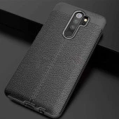 Xiaomi Redmi Note 8 Pro - Kılıf Deri Görünümlü Auto Focus Karbon Niss Silikon Kapak - 1