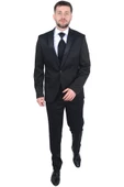 Cengiz İnler Armürlü Desen Kırlangıç Yaka Yelekli Damatlık - 7