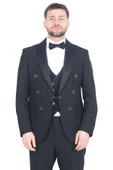Cengiz İnler Kruvaze Saten Şal Yaka Yelekli Damatlık - 4