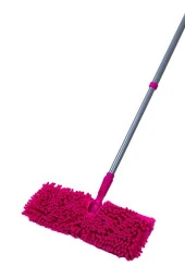 Çift Taraflı Yer Duvar Yüzey Temizlik Mikrofiber Makarna Mop Paspas Farklı Renklerde - 1