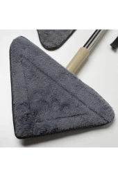 Teleskopik Üçgen Camsil Duvar Yüzey Cam Silme Aparatı Mop Mikrofiber - 2