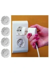 Çocuk Kilidi Priz Emniyet Kapağı 4 Adet Kolay Otomatik Kurulum Priz Emniyeti - 1