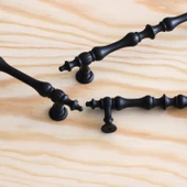 Şehzade Kulp Mobilya Mutfak Dolabı Çekmece Dolap Kulpları Kapak Kulpu Kulbu Siyah 128 mm Metal thumbnail 4