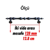 Şehzade Kulp Mobilya Mutfak Dolabı Çekmece Dolap Kulpları Kapak Kulpu Kulbu Siyah 128 mm Metal thumbnail 3