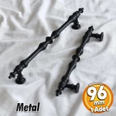 Şehzade Kulp Mobilya Mutfak Dolabı Çekmece Dolap Kulpları Kapak Kulpu Kulbu Siyah 96 mm Metal - 1