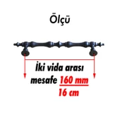 Şehzade Kulp Mobilya Mutfak Dolabı Çekmece Dolap Kulpları Kapak Kulpu Kulbu Siyah 160 mm Metal thumbnail 3