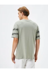 Slogan Baskılı Tişört Relax Fit Bisiklet Yaka Kısa Kollu thumbnail 4