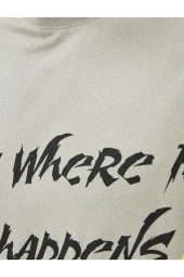 Slogan Baskılı Tişört Relax Fit Bisiklet Yaka Kısa Kollu thumbnail 6