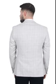 Cengiz İnler Kırlangıç Yaka Çift Düğme Çizgili Ekose Slim Fit Erkek Ceket - 9