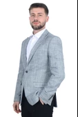 Cengiz İnler Kırlangıç Yaka Çift Düğme Ekose Slim Fit Erkek Ceket - 2