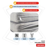 Xpermate Katlanır Yatak Yer Yatağı  Katlanır Sünger Yatak Misafir Yatağı 70X180X6 Gri - 4