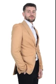 Cengiz İnler Kendinden Desenli Kırlangıç Yaka Torba Cepli Slim Fit Erkek Ceket thumbnail 4