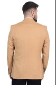 Cengiz İnler Kendinden Desenli Kırlangıç Yaka Torba Cepli Slim Fit Erkek Ceket thumbnail 5