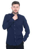 Cengiz İnler Düğmeli Yaka Erkek Gofre Gömlek - 7