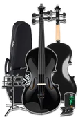 Midex HGA44BK-NTYS Full Siyah Set Keman 4/4 (Nota Sehpası Yastık Tuner Softcase Arşe) thumbnail 3
