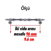 Şehzade Kulp Mobilya Mutfak Dolabı Çekmece Dolap Kulpları Kapak Kulpu Kulbu Krom 96 mm Metal - 4