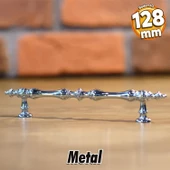 Şehzade Kulp Mobilya Mutfak Dolabı Çekmece Dolap Kulpları Kapak Kulpu Kulbu Krom 128 mm Metal thumbnail 1