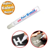 Markalama Kalemi Markör Kalıcı İşaretleyici Marker Beyaz Kalem Metal Plastik Cam Ahşap Yüzey - 1