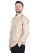 Cengiz İnler Gabardin Yıkamalı Yaka Düğmeli Slimfit Erkek Gömlek - 10