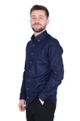 Cengiz İnler Gabardin Yıkamalı Yaka Düğmeli Slimfit Erkek Gömlek - 2