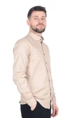 Cengiz İnler Gabardin Yıkamalı Yaka Düğmeli Slimfit Erkek Gömlek - 6
