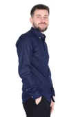 Cengiz İnler Gabardin Yıkamalı Yaka Düğmeli Slimfit Erkek Gömlek - 3