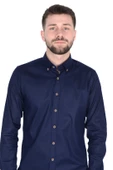 Cengiz İnler Gabardin Yıkamalı Yaka Düğmeli Slimfit Erkek Gömlek - 5
