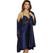 Jeremi 6 Lı Saten Gelin Çeyiz Gecelik Sabahlık Seti 481 - 1